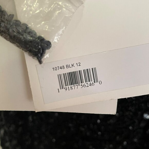 Mac Duggal $598 Black Beaded Embellished Long Maxi Dress Formal Gown 12 NEW - Picture 10 of 10